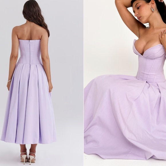 HOUSE OF CB LADY CORSET DRESS IN ORCHID SIZE XS REGULAR CUP - Picture 3 of 3